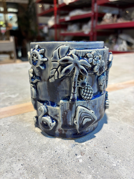 Large Cobalt Tiki Bar Mug