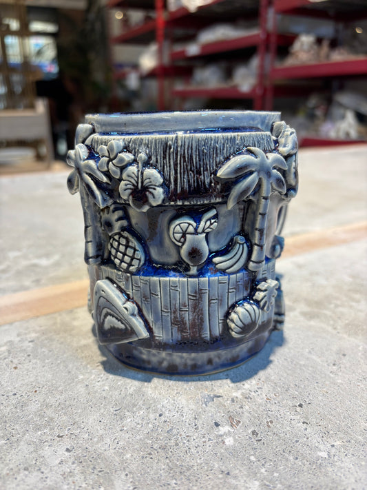 Large Cobalt Tiki Bar Mug