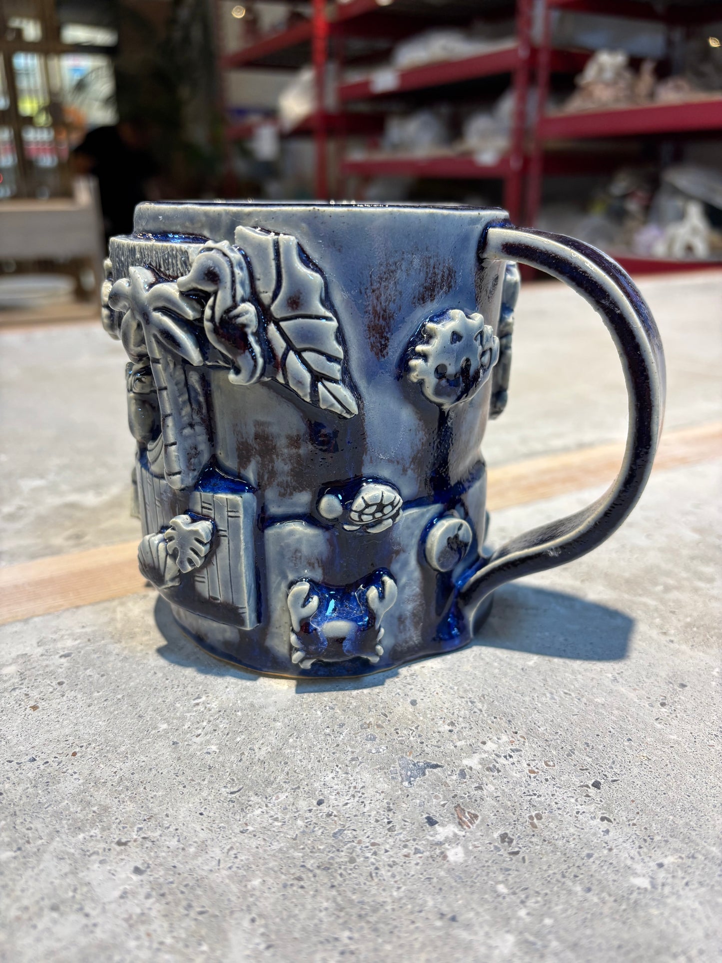 Large Cobalt Tiki Bar Mug