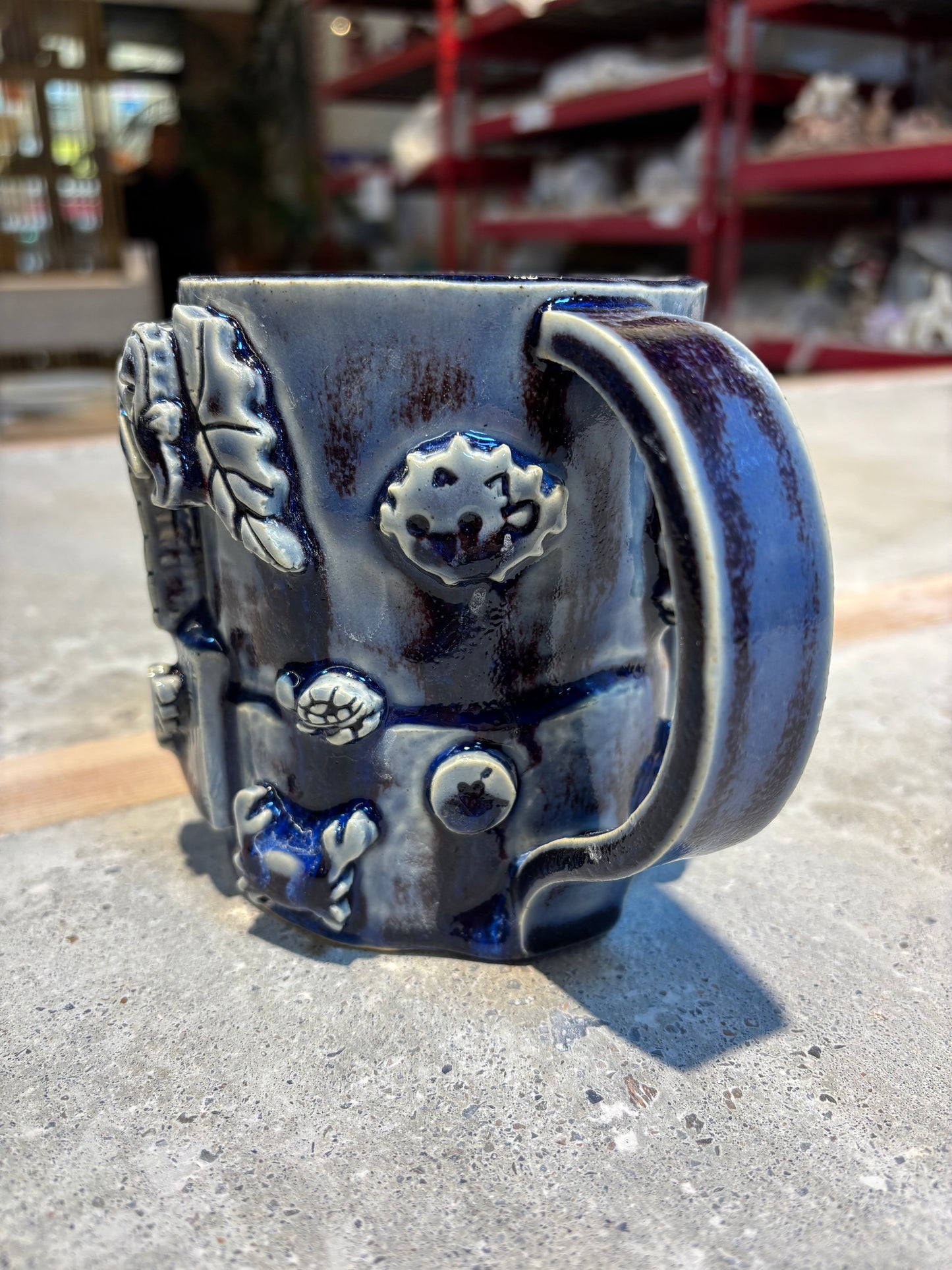 Large Cobalt Tiki Bar Mug