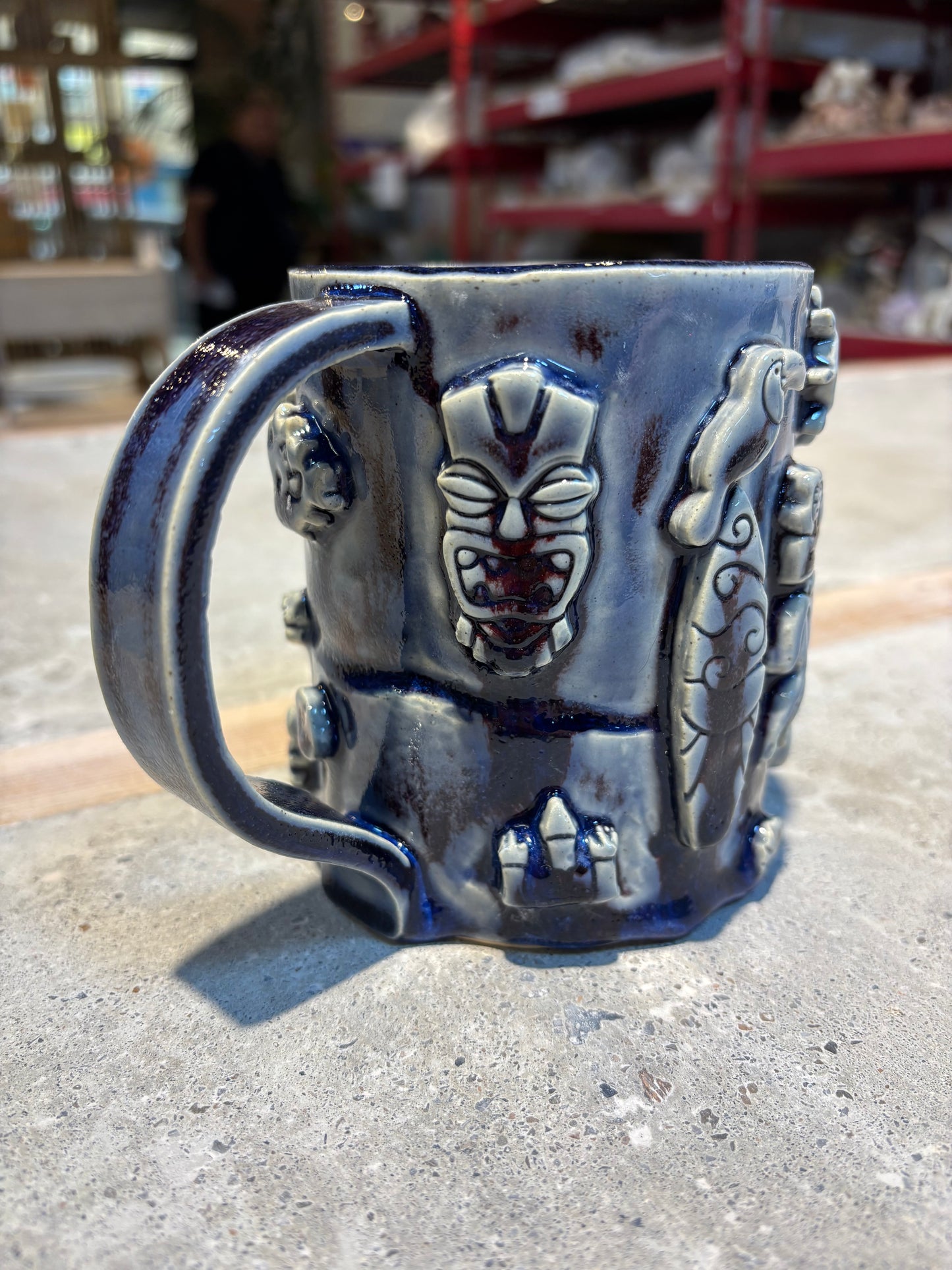 Large Cobalt Tiki Bar Mug